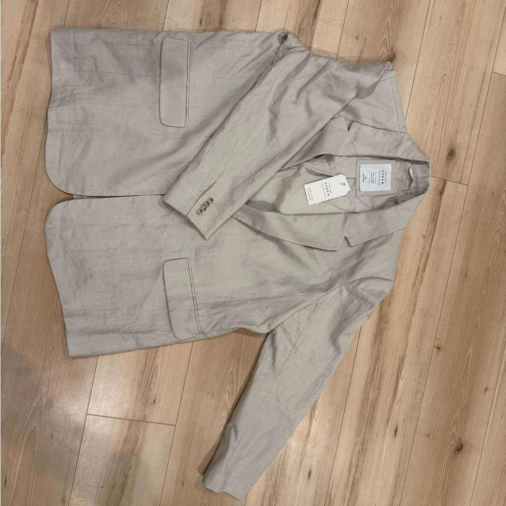 Abercrombie & Fitch Cream Linen Blazer